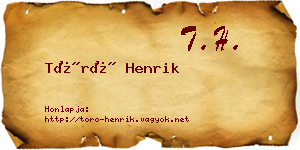 Törő Henrik névjegykártya