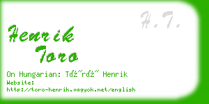 henrik toro business card